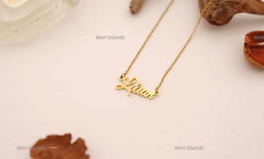 'Lilian' - Gold Signature Name Necklace